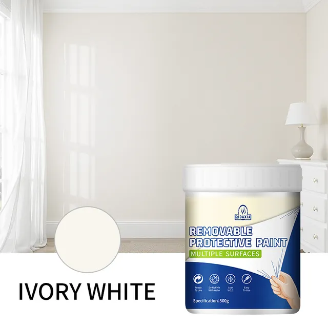 Ivory white peelable coating colour in a living room