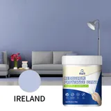Muted blue peelable coating colour behind a sofa