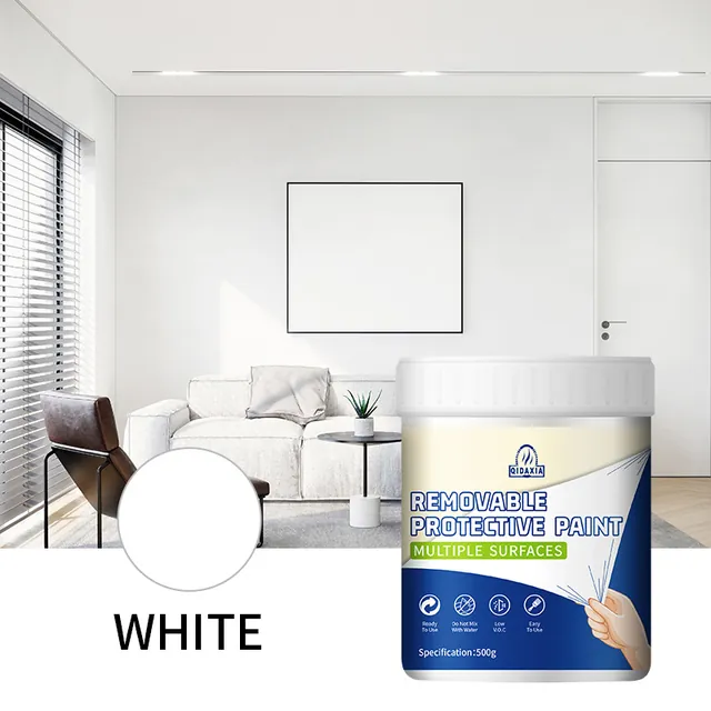 White peelable coating colour in a living room