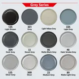 Grey colour swatches for temporary vehicle paint