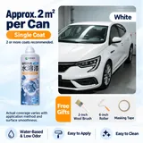 White temporary vehicle colour example with spray can