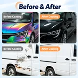 Vehicles before and after temporary colour application
