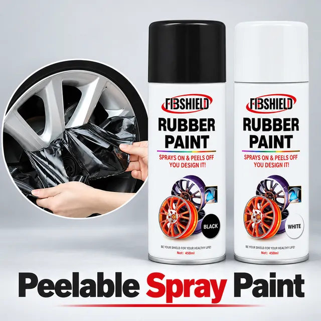 Black and white peelable colour spray cans