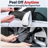 Black peelable coating removed from mirror housing and wheel