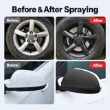 Wheel and mirror housing before and after black coating
