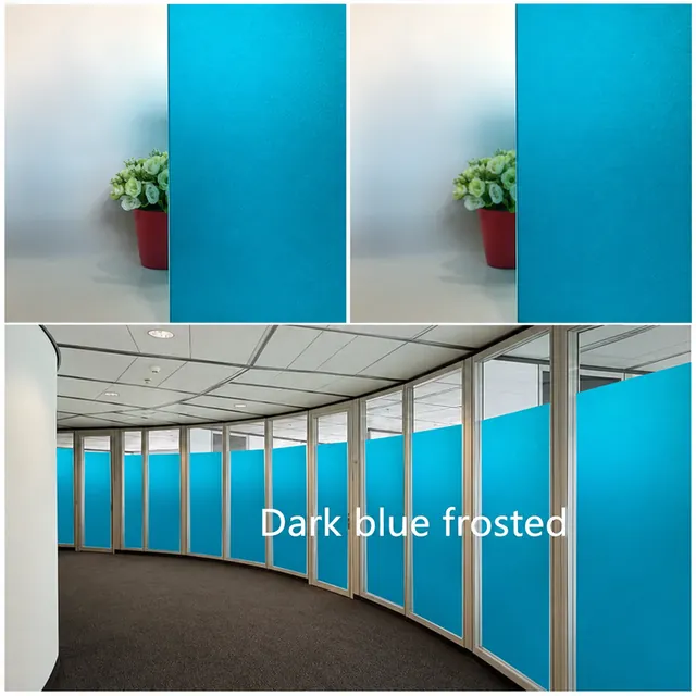 Blue frosted glass colour and office partition example