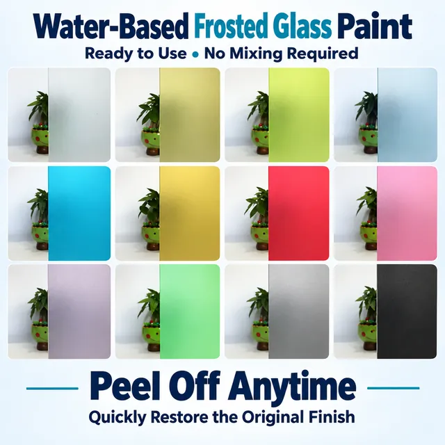 Colour samples of peelable frosted glass coating
