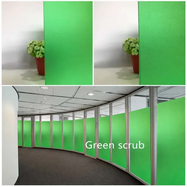 Green frosted glass and partition example