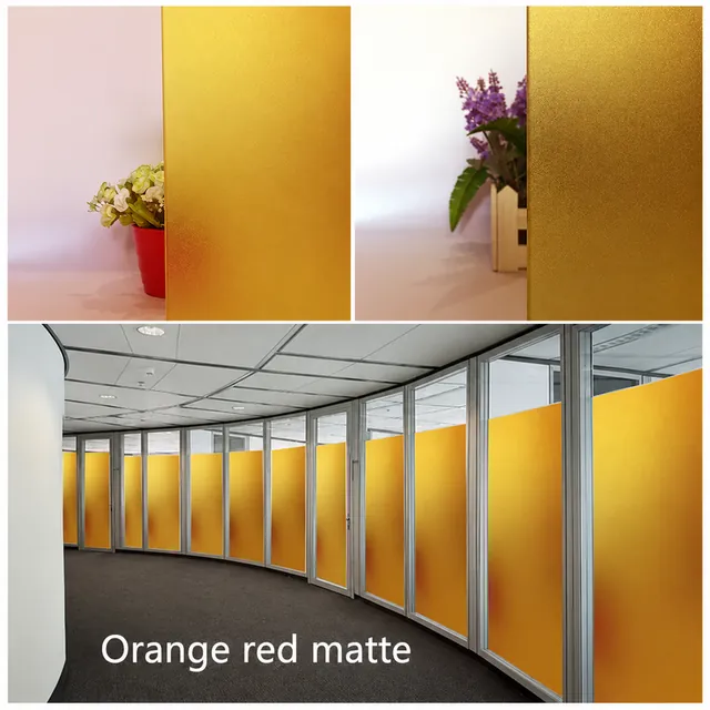 Orange frosted glass and partition example