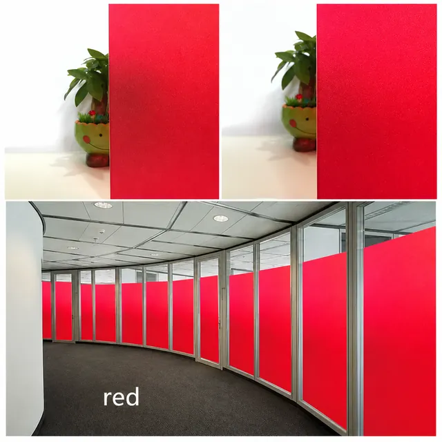 Red frosted glass and partition example