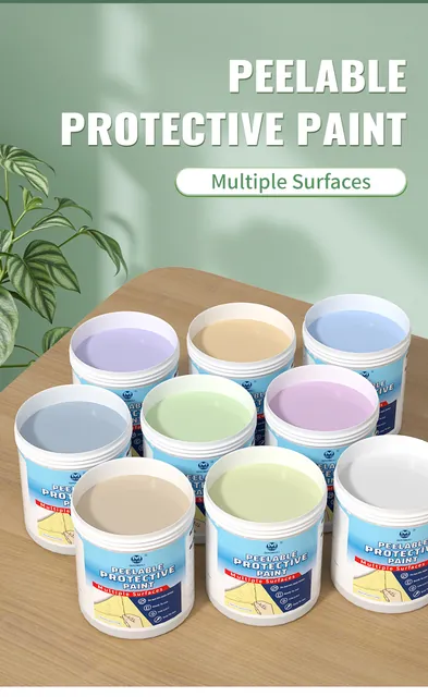 Open containers of coloured peelable protective coating