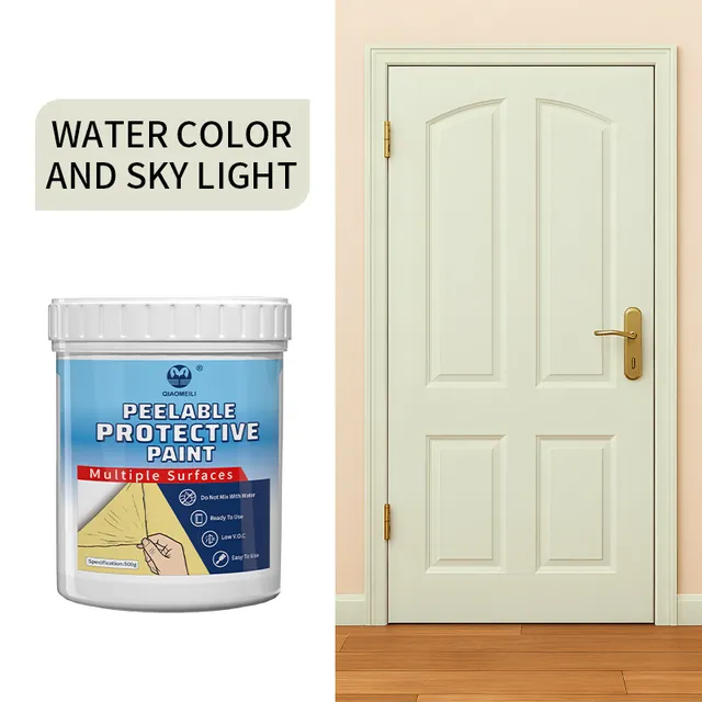 Pale green door colour example for renovation coating