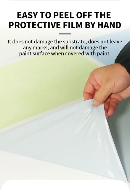 White protective film peeling from a panel