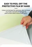 White protective film peeling from a panel