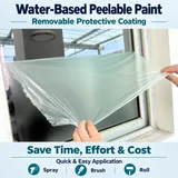 Transparent protective coating peeled from a window