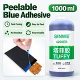 1000 ml blue coating bottle with display film peeling demonstration