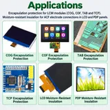 Electronic display and circuit board applications for peelable blue coating