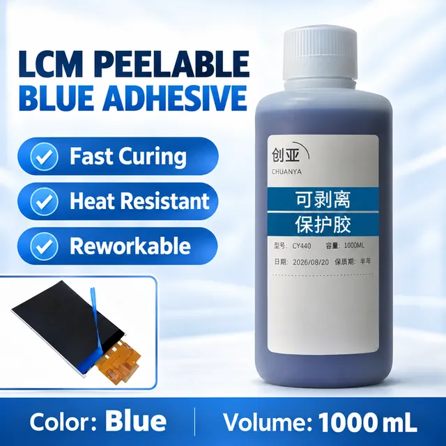 1000 ml peelable blue coating bottle and display example
