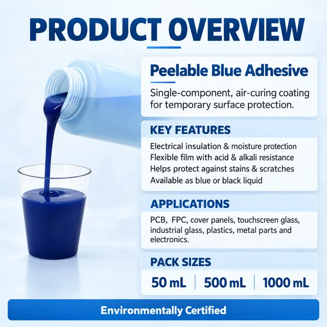 Blue liquid coating, pack sizes and application summary
