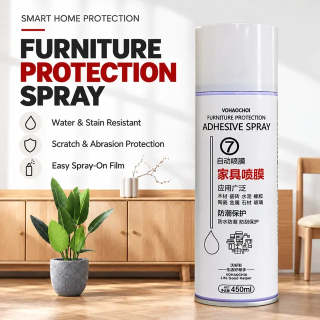 450 ml furniture protective spray can on a tabletop