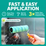 Green protective coating applied to glass with a roller