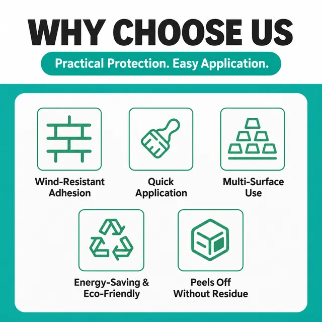 Icons describing liquid protective film features