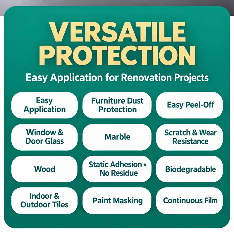 List of temporary surface protection applications