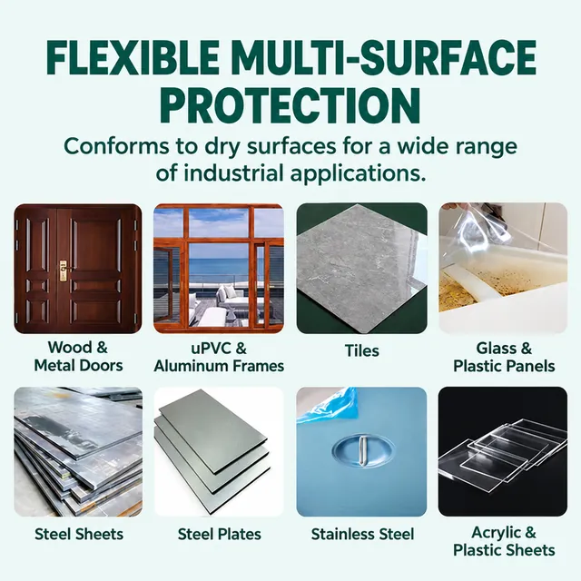 Metal, glass, plastic, tile and door material examples