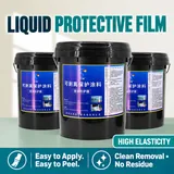 Several black pails of liquid protective film