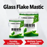 Two sizes of glass flake mastic pails