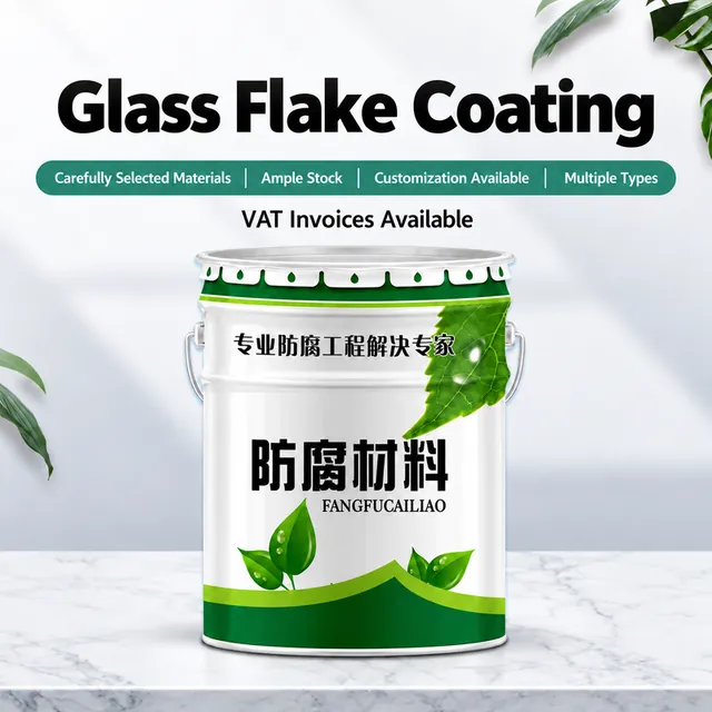 White and green glass flake coating pail