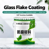 White and green glass flake coating pail