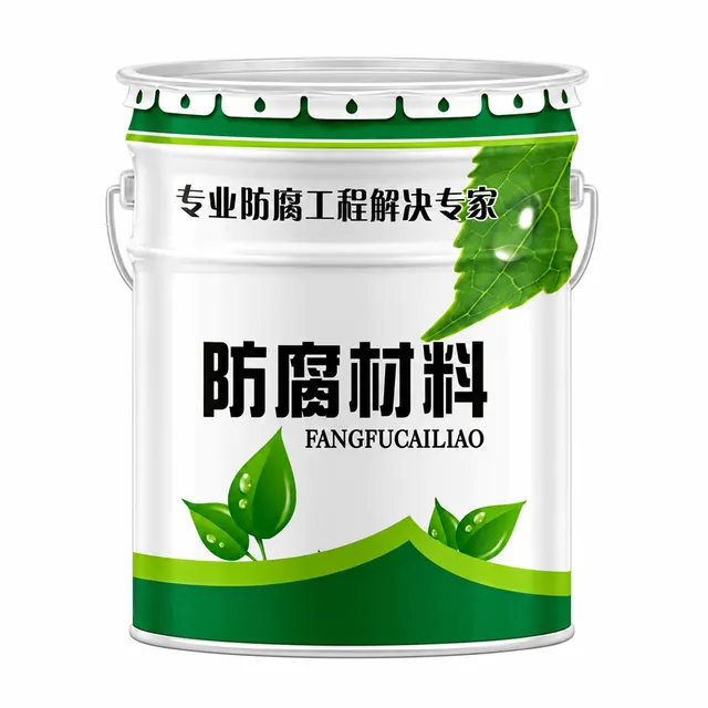 White pail of glass flake anti-corrosion coating