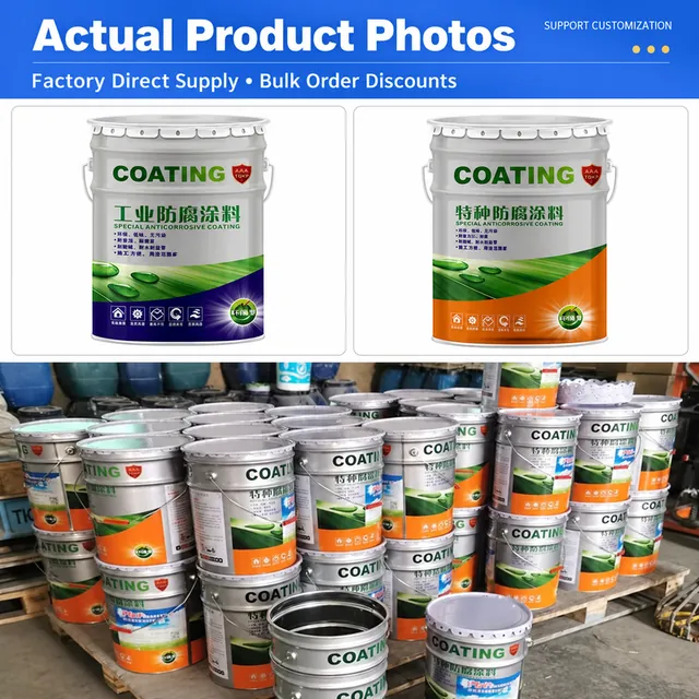 Coating pails stacked on pallets