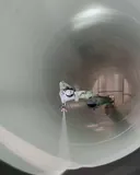 Spray application inside a large pipe