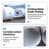 Tanks and coated pipe interiors