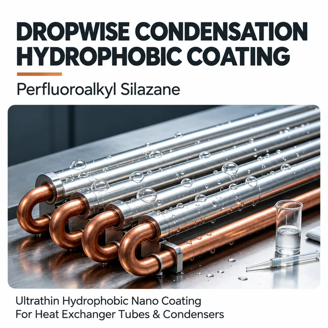 Hydrophobic coating illustration for heat exchanger tubes