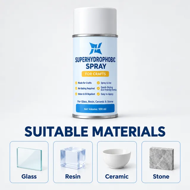 Craft protective spray with glass, resin, ceramic and stone examples