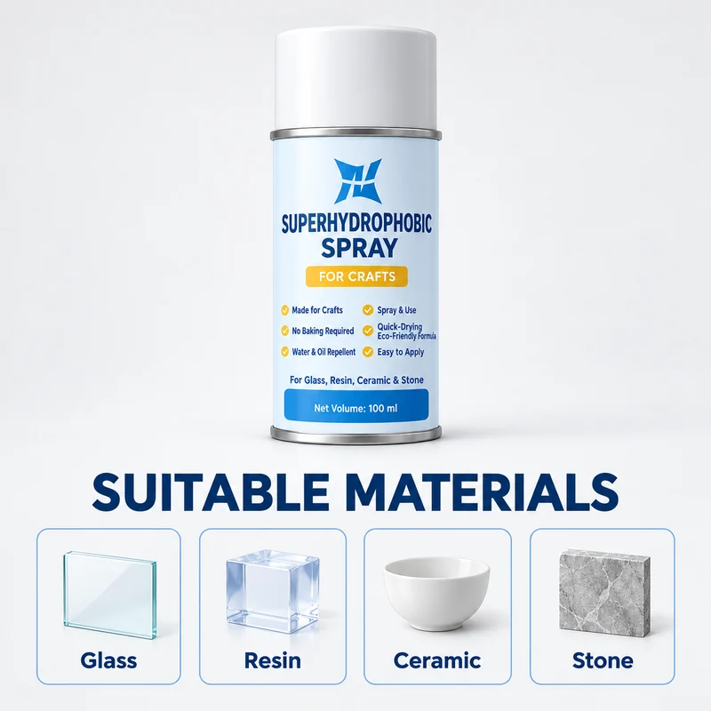 Craft protective spray with glass, resin, ceramic and stone examples