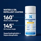Craft spray can with water and oil contact angle labels