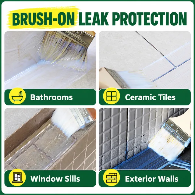 Brush application on tiles, windowsills and exterior walls