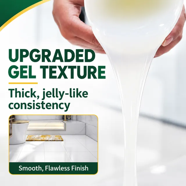 Clear sealant pouring from a container