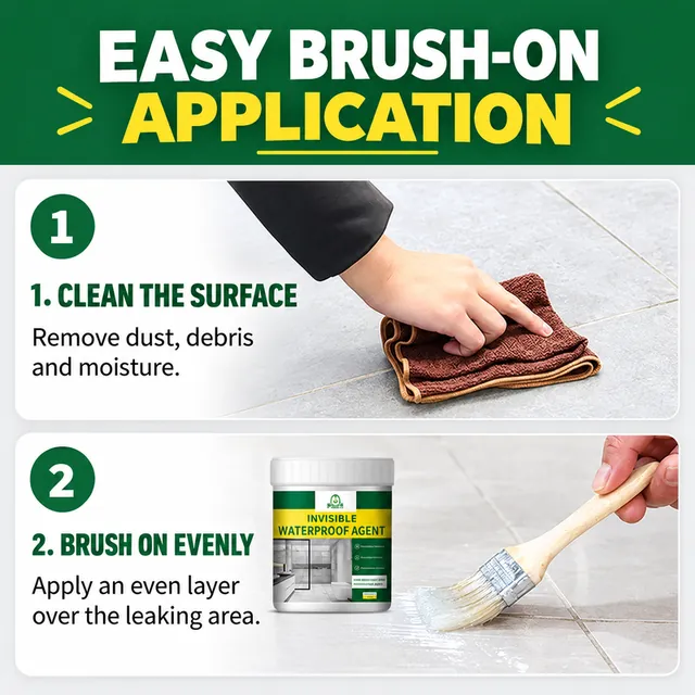 Surface cleaning and brush application steps
