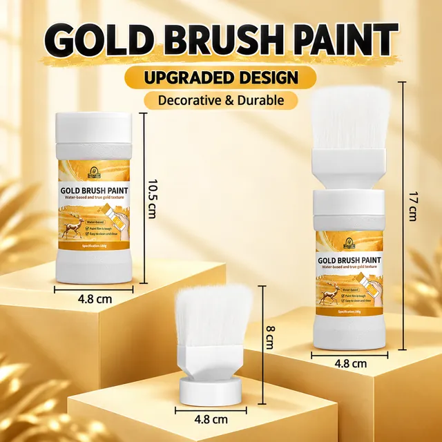 Dimensions of a gold paint brush applicator