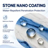 Water droplets on a marble-patterned surface