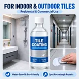 Tile coating bottle with bathroom and corridor examples