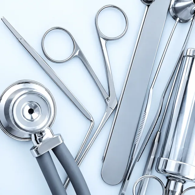 Metal scissors and other instrument surfaces