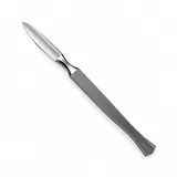 Single metal scalpel on a white background