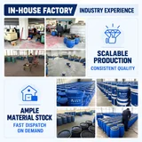 Coating production, filled pails and material-storage areas