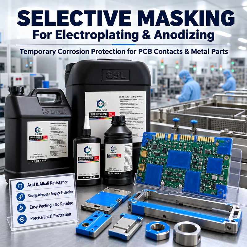 Selective blue masking on PCB contacts and metal components